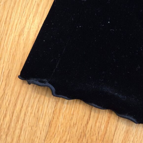 Vtg Max Studio Black Stretch Velvet Babydoll Whimsigoth Dress Size L Bell Sleeve - Picture 13 of 15